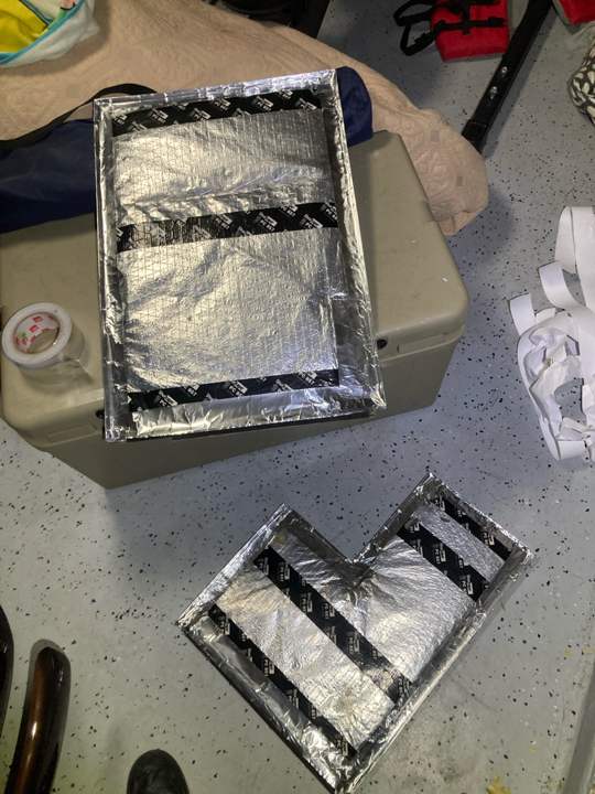 Custom-built insulated duct boxes for a repair