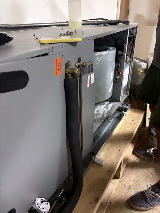 Air handler opened up during service