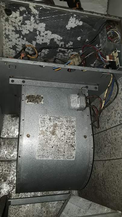 Blower housing with heavy buildup