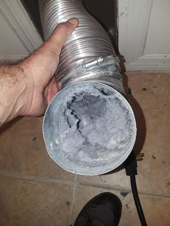 Dryer vent pipe clogged with lint