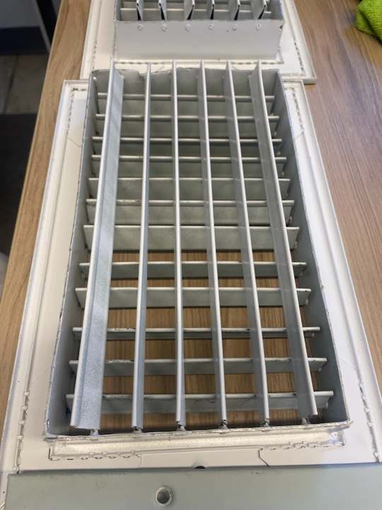 Supply register after cleaning